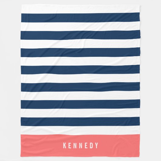 Couverture Polaire Couleurs modifiables avec bandes blanches Ajouter  (Devant)