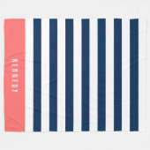 Couverture Polaire Couleurs modifiables avec bandes blanches Ajouter  (Devant (Horizontal))