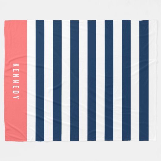 Couverture Polaire Couleurs modifiables avec bandes blanches Ajouter  (Devant (Horizontal))