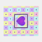 Couverture Polaire Couleurs pastel & coeurs violets battre (Devant (Horizontal))