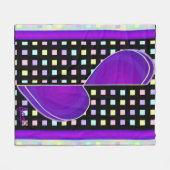 Couverture Polaire Couleurs pastel & coeurs violets battre (Devant (Horizontal))