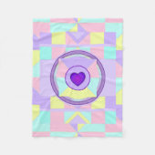 Couverture Polaire Couleurs pastel & coeurs violets battre (Devant)