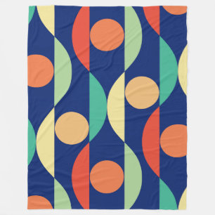 Couverture Polaire Couleurs rétro motifs géométriques les années 70