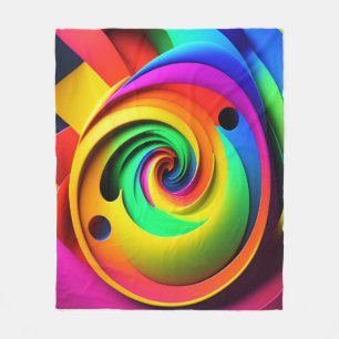 Couverture Polaire Couleurs spirale couleur 3D Abstrait géométrique