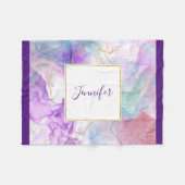 Couverture Polaire Couleurs violettes, vertes, roses, élégantes (Devant (Horizontal))