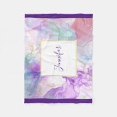 Couverture Polaire Couleurs violettes, vertes, roses, élégantes (Devant)