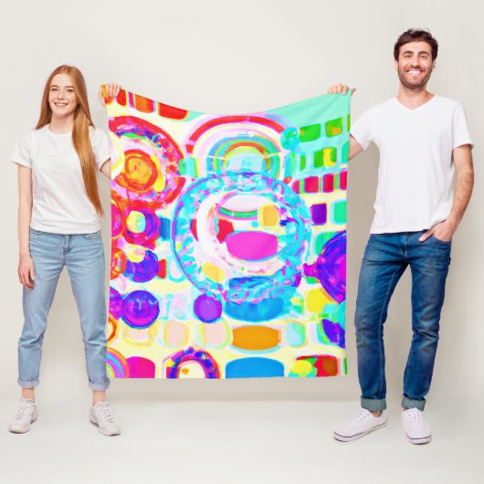 Couverture Polaire Couleurs vives Motif aléatoire (En situation)