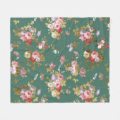 Couverture Polaire Country chic forest green pink gold (Devant (Horizontal))