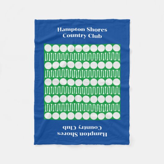 Couverture Polaire Country Club Golf Panier Blue Fleece Blanche (Devant)