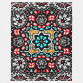 Couverture Polaire Country Western Boho Chic Elegant Rouge et Aqua (Devant)