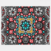 Couverture Polaire Country Western Boho Chic Elegant Rouge et Aqua (Devant (Horizontal))