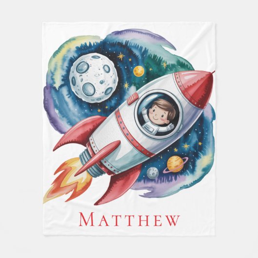 Couverture Polaire Coup de projectile de l'astronaute de fête d'anniv (Devant)