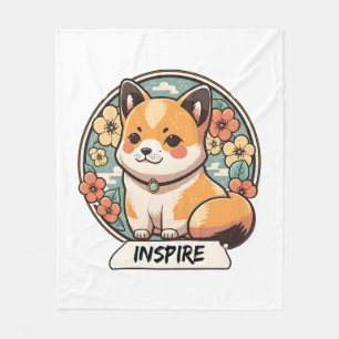 Couverture Polaire Coupe Cute Shiba Inu