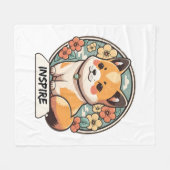 Couverture Polaire Coupe Cute Shiba Inu (Devant (Horizontal))