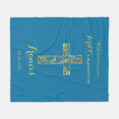 Couverture Polaire Coupe d'or bleu communion garçons polaire (Devant (Horizontal))