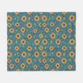 Couverture Polaire Coupe dorée et verte design floral sans joint. (Devant (Horizontal))