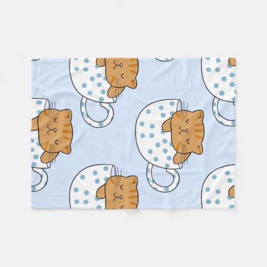 Couverture Polaire Coupe Kawaii de fée de chat (Devant (Horizontal))