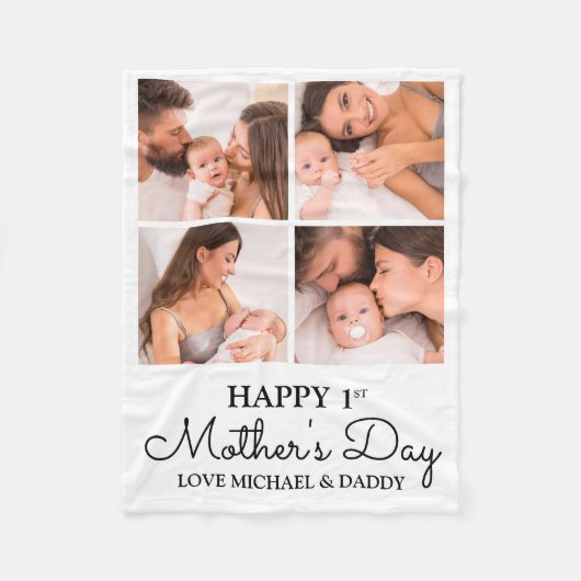 Couverture Polaire Coupe photo moderne Happy First Mothers Day (Devant)