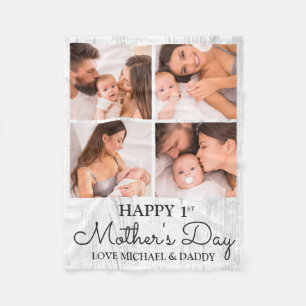Couverture Polaire Coupe photo moderne Happy First Mothers Day