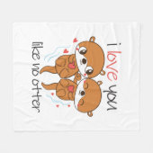 Couverture Polaire Couple Cadeau Je T'Aime Pas De Otter (Devant (Horizontal))