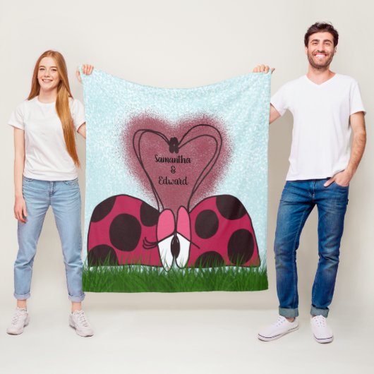 Couverture Polaire Couple de Ladybug mignon (En situation)