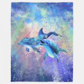 Couverture Polaire Couple Dolphin Fleece Blanche (Devant)