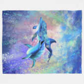 Couverture Polaire Couple Dolphin Fleece Blanche (Devant (Horizontal))
