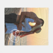 Couverture Polaire Couple Love Heart Photo Names (Devant (Horizontal))