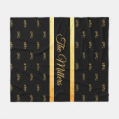 Couverture Polaire Couple or noir monogramme motif élégant (Devant (Horizontal))