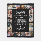Couverture Polaire Couple Photo Collage noir (Devant)