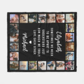 Couverture Polaire Couple Photo Collage noir (Devant (Horizontal))