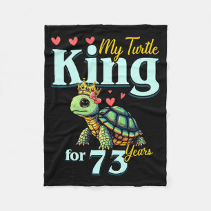 Couverture Polaire Couples 73e anniversaire de mariage Mon roi tortue