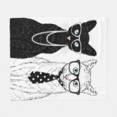 Couverture Polaire Couples de chat (Devant (Horizontal))
