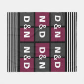 Couverture Polaire Couples Initiales battu ensemble Motif moderne (Devant (Horizontal))