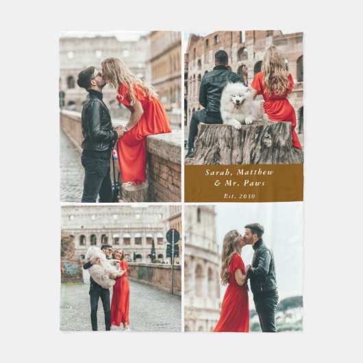 Couverture Polaire Couples modernes 4 Photo Collage (Devant)