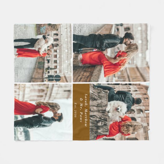 Couverture Polaire Couples modernes 4 Photo Collage (Devant (Horizontal))