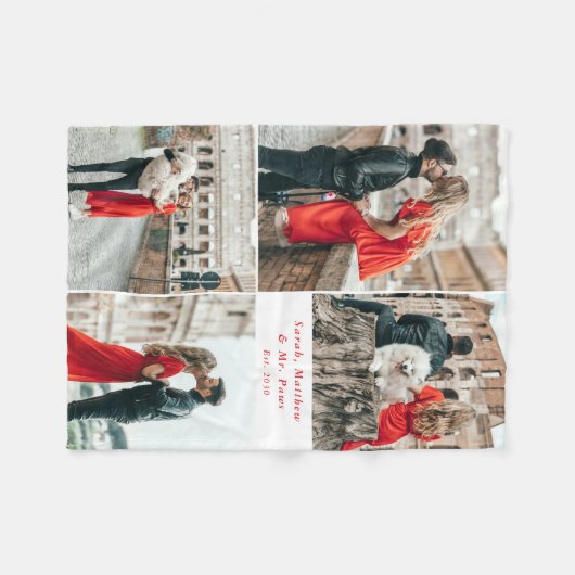 Couverture Polaire Couples modernes 4 Photo Collage (Devant (Horizontal))