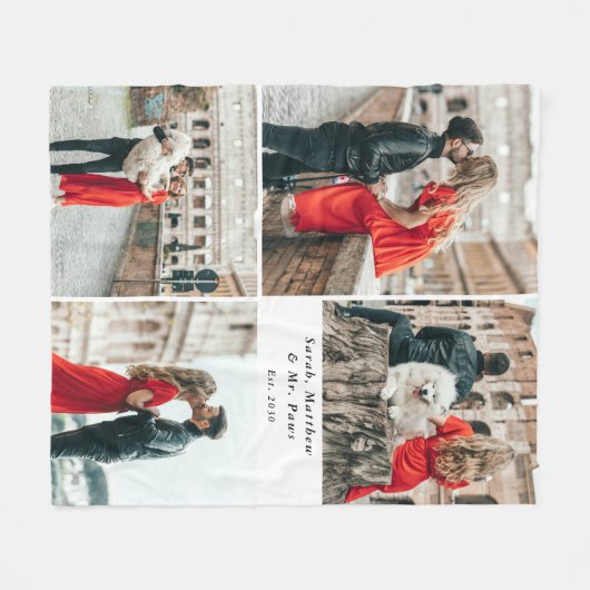 Couverture Polaire Couples modernes 4 Photo Collage (Devant (Horizontal))