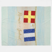 Couverture Polaire Couples Monogramme Signal Maritime Drapeaux Aquare (Devant (Horizontal))