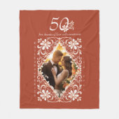 Couverture Polaire Couples Romantiques Photo Rouille Rouge 50 Ans de (Devant)