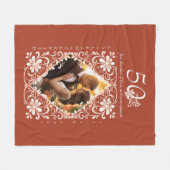 Couverture Polaire Couples Romantiques Photo Rouille Rouge 50 Ans de (Devant (Horizontal))