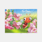 Couverture Polaire Coupure de toison Ladybug et Snap Dragons (Devant (Horizontal))