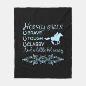 Couverture Polaire Courageuse fille de cheval robuste en bleu clair (Devant)