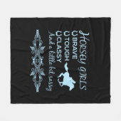 Couverture Polaire Courageuse fille de cheval robuste en bleu clair (Devant (Horizontal))
