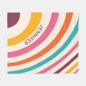 Couverture Polaire Courbes de style rétro coloré (Devant (Horizontal))