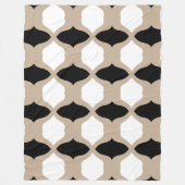 Couverture Polaire Courbes douces Motif - Taupe, noir et blanc (Devant)
