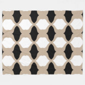 Couverture Polaire Courbes douces Motif - Taupe, noir et blanc (Devant (Horizontal))