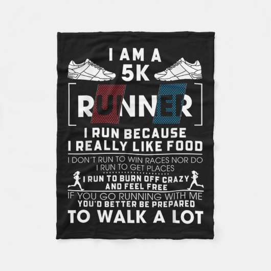 Couverture Polaire Coureur de 5k Je cours parce que j'aime vraiment l (Devant)