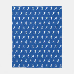 Couverture Polaire Coureurs de marathon en bleu