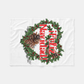 Couverture Polaire Couronne de coeur de Noël (Feliz Navidad) (Devant (Horizontal))